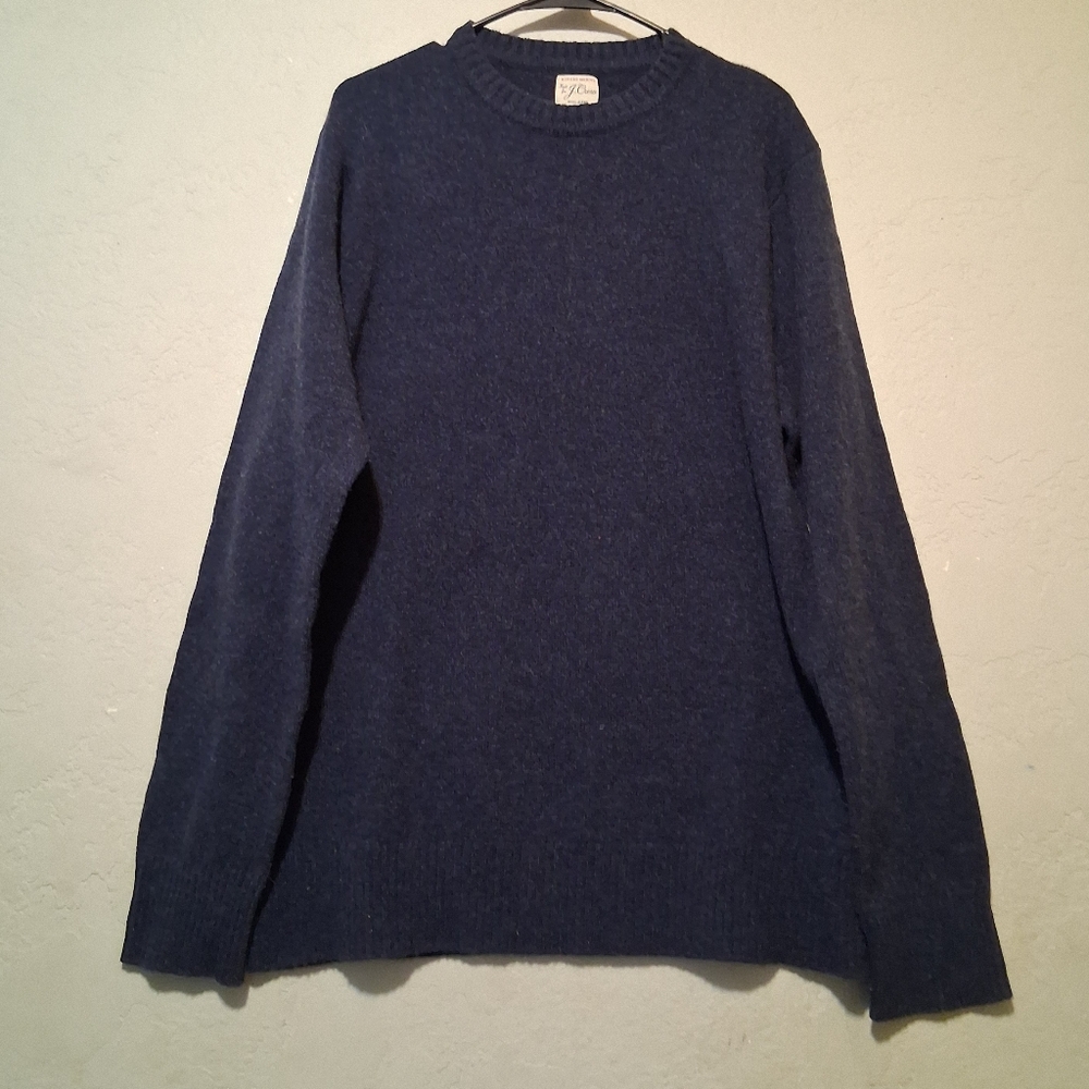 J. Crew Rugger‎ Merino Knit For Wool Blend Sweater Navy Blue SxXLT Pullover
